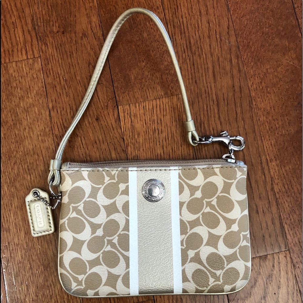 Coach Wristlet-Tan Monogram